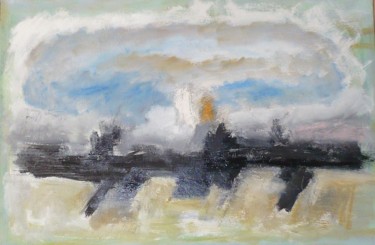 Painting titled "Hudson River" by Michèle Dutruel-Dandelot, Original Artwork