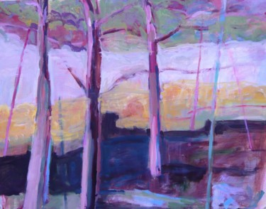 Painting titled "Arbres n° 3" by Michèle Dutruel-Dandelot, Original Artwork