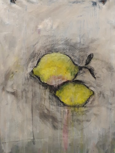 Painting titled "Les citrons" by Michèle Dutruel-Dandelot, Original Artwork, Acrylic