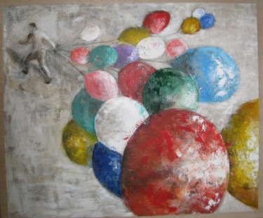 Painting titled "Bouquet de ballons" by Michèle Fellendael, Original Artwork, Other