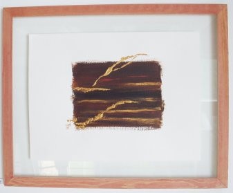 Peinture intitulée "Brin d'or 2" par M., Œuvre d'art originale