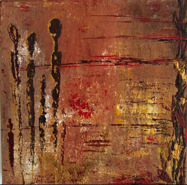Painting titled "Quelques hommes" by M., Original Artwork