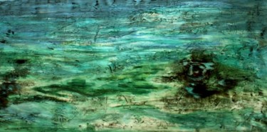 Painting titled "bleu et vert, vert…" by M., Original Artwork