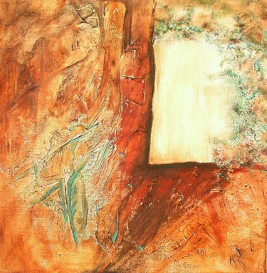 Peinture intitulée "Fenêtre ouverte" par M., Œuvre d'art originale