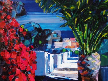 Painting titled "Vers la mer" by Michèle Ribeiro, Original Artwork