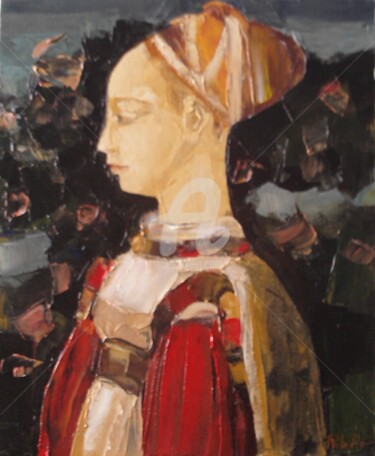 Peinture intitulée "Etude" par Michèle Ribeiro, Œuvre d'art originale, Huile Monté sur Châssis en bois