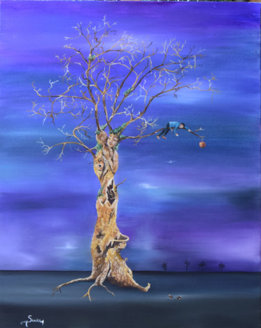 Peinture intitulée "La-pomme.jpg" par Michele Sevilla, Œuvre d'art originale, Huile Monté sur Châssis en bois