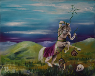 Painting titled "Centaure.jpg" by Michele Sevilla, Original Artwork, Oil Mounted on Wood Stretcher frame
