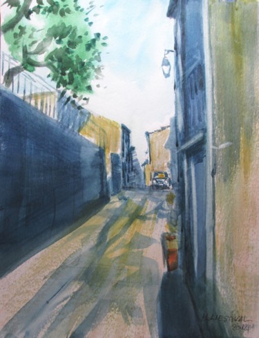 Painting titled "804 14 Néoules" by Michel Estival, Original Artwork, Watercolor