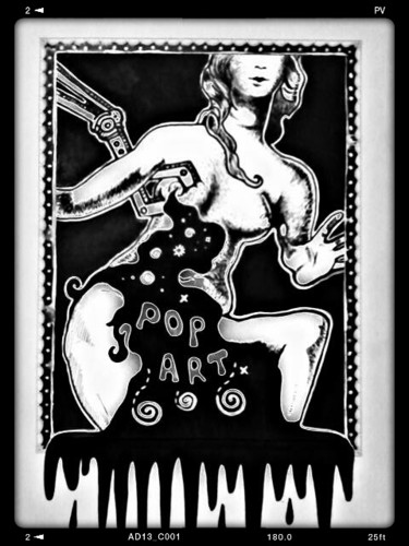 Disegno intitolato "pop art" da Michele Stradi, Opera d'arte originale, Pennarello