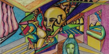 Pittura intitolato "LA STANZA" da Michele Tortorelli, Opera d'arte originale, Cera