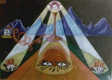 Pittura intitolato "EMERGE" da Michele Tortorelli, Opera d'arte originale, Matite colorate