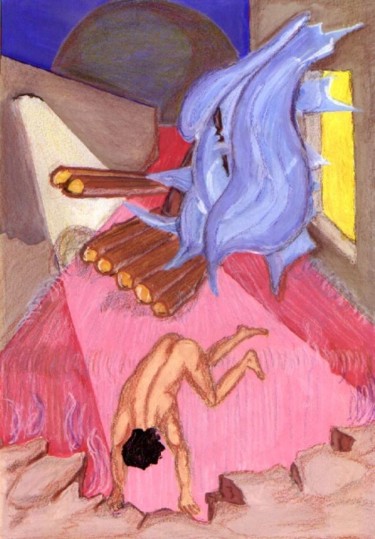 Painting titled "NAUFRAGIO" by Michele Tortorelli, Original Artwork, Pigments