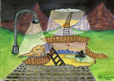 Pittura intitolato "SCALE" da Michele Tortorelli, Opera d'arte originale, Matite colorate