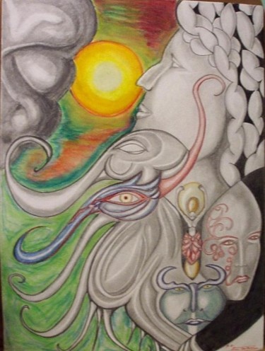 Peinture intitulée "SCRICCIOLO" par Michele Tortorelli, Œuvre d'art originale, Crayon
