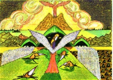 Картина под названием "SUBLIMAZIONE" - Michele Tortorelli, Подлинное произведение искусства, Цветные карандаши