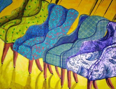 Painting titled "Five Chairs" by Michele Vavonese, Original Artwork