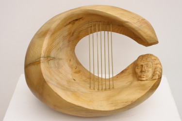 Sculpture intitulée "Harpe-Vague" par Michel Ferre, Œuvre d'art originale, Bois