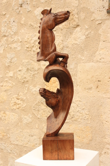 Γλυπτική με τίτλο "Macha" από Michel Ferre, Αυθεντικά έργα τέχνης, Ξύλο
