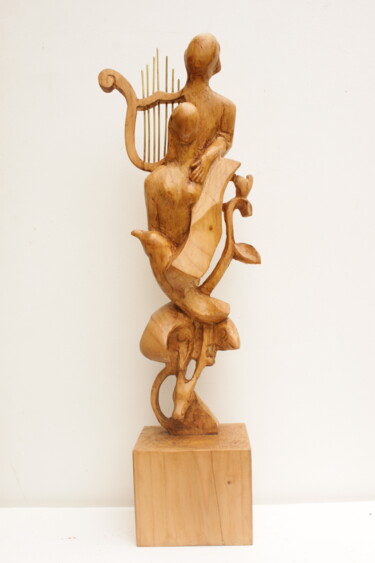 Sculpture intitulée "Orphée et Eurydice" par Michel Ferre, Œuvre d'art originale, Bois