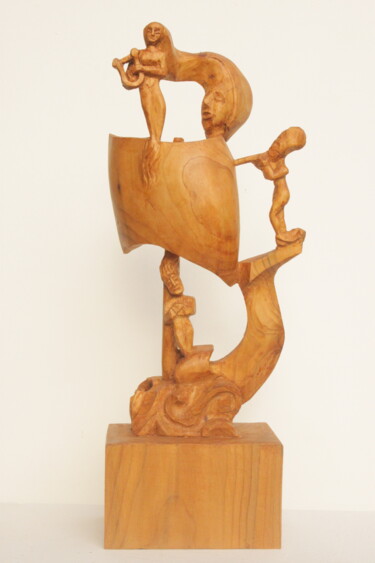 Sculpture intitulée "viens Ulysse fameux…" par Michel Ferre, Œuvre d'art originale, Bois