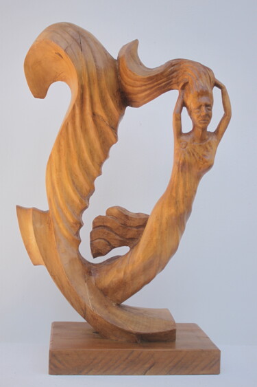 Skulptur mit dem Titel "Eole" von Michel Ferre, Original-Kunstwerk, Holz