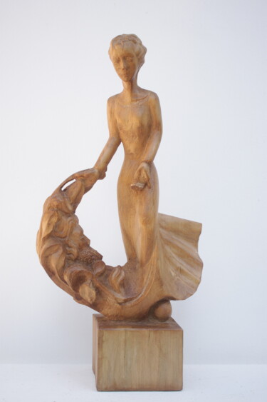 Sculptuur getiteld "Nausicaa" door Michel Ferre, Origineel Kunstwerk, Hout