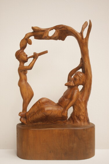 Sculpture titled "Calypso la Merveill…" by Michel Ferre, Original Artwork, Wood
