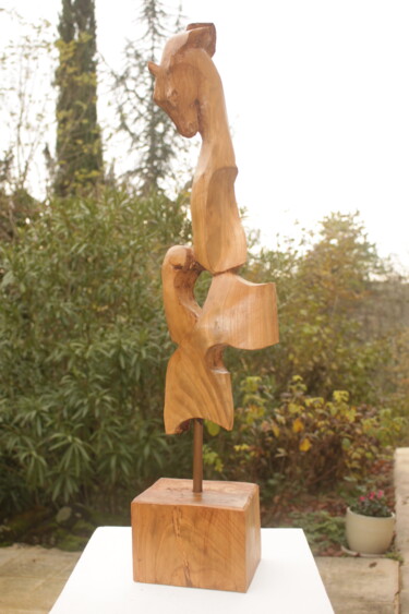 Sculpture intitulée "Le Cheval ailé" par Michel Ferre, Œuvre d'art originale, Bois