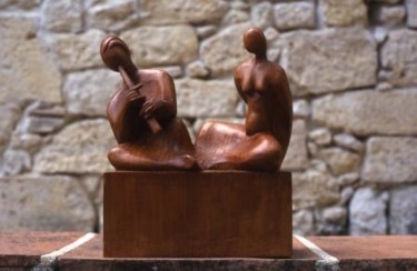 Sculpture intitulée "Flûtiste et Muse" par Michel Ferre, Œuvre d'art originale