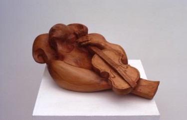 Sculpture intitulée "Violoniste" par Michel Ferre, Œuvre d'art originale