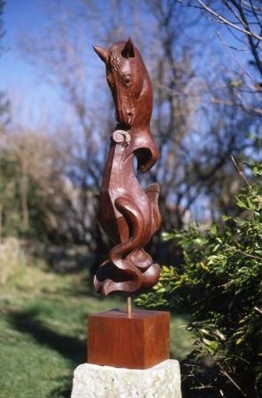 Sculpture titled "Cheval au Luth" by Michel Ferre, Original Artwork