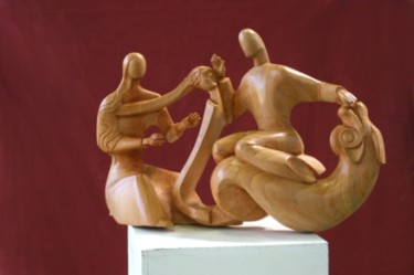 Sculpture intitulée "Harpe Dauphin" par Michel Ferre, Œuvre d'art originale