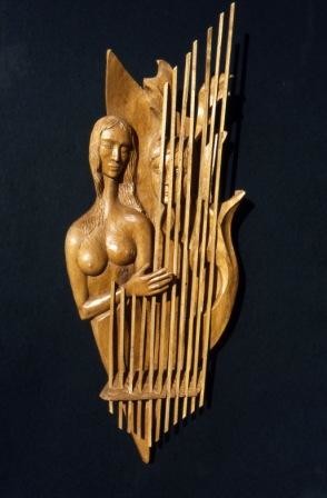 Sculpture titled "Merlin et Viviane" by Michel Ferre, Original Artwork