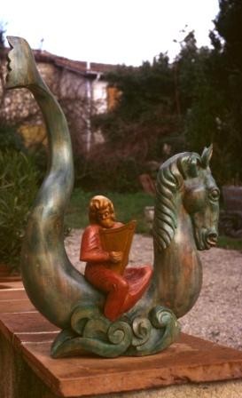 Sculpture titled "Cheval marin" by Michel Ferre, Original Artwork