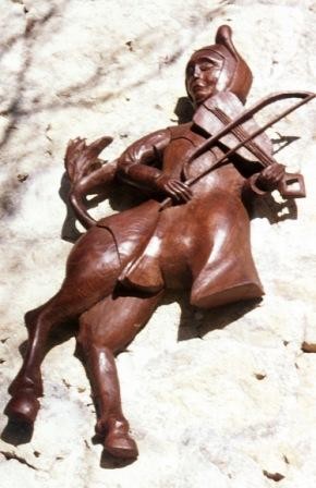 Sculpture intitulée "Centaure jouant de…" par Michel Ferre, Œuvre d'art originale