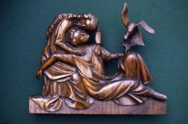 Скульптура под названием "L'amour courtois" - Michel Ferre, Подлинное произведение искусства