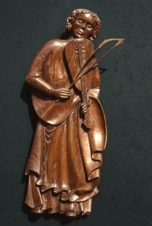 Sculpture titled "Joueur de Vièle" by Michel Ferre, Original Artwork