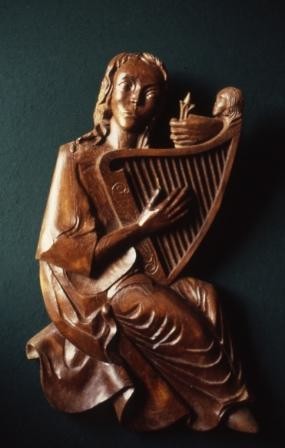 Sculpture titled "Joueur de Harpe" by Michel Ferre, Original Artwork
