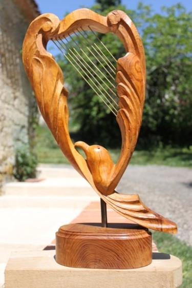 Sculpture titled "Oiseau Harpe" by Michel Ferre, Original Artwork