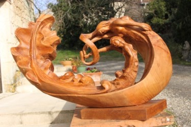 Скульптура под названием "Néreides" - Michel Ferre, Подлинное произведение искусства, Дерево