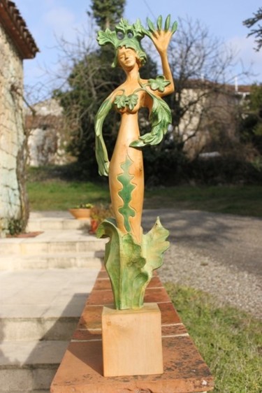 Sculpture titled "Daphné" by Michel Ferre, Original Artwork, Wood