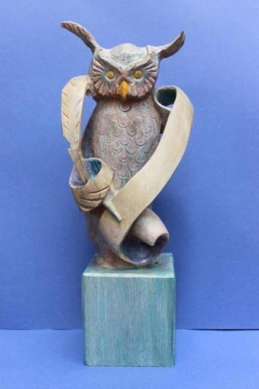 Sculpture titled "Sagesse" by Michel Ferre, Original Artwork, Wood