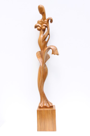 Sculpture titled "La Fine Fleur" by Michel Ferre, Original Artwork, Wood