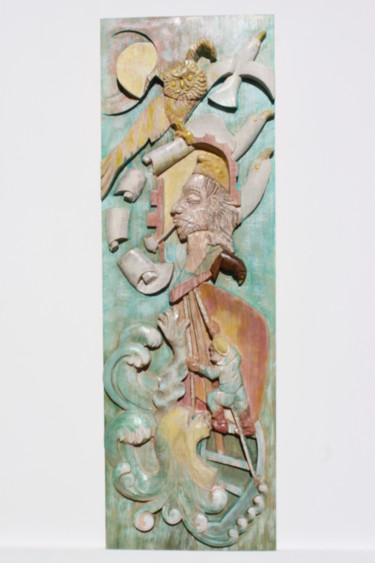 Sculpture titled "Tristan Corbière "L…" by Michel Ferre, Original Artwork, Wood