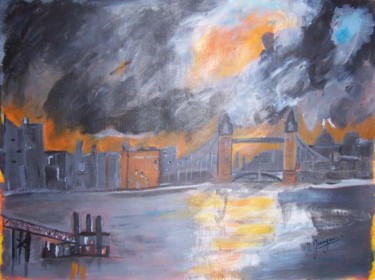 Pintura titulada "London Bridge" por G. Rem, Obra de arte original