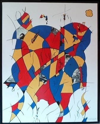 Peinture intitulée "Tour en Ballon" par G. Rem, Œuvre d'art originale