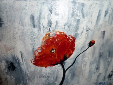 Painting titled "Coquelicot" by G. Rem, Original Artwork