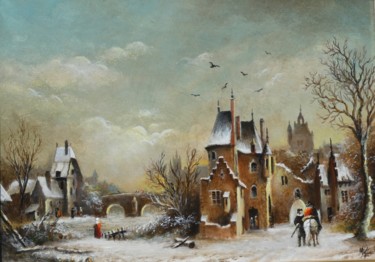 Peinture intitulée "Quand l'hiver viend…" par Michel Gauthier, Œuvre d'art originale, Acrylique