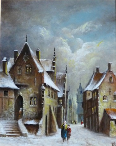 Peinture intitulée "Messire l'hiver" par Michel Gauthier, Œuvre d'art originale, Acrylique